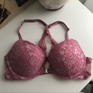 Mauve Lace Victoria’s Secret Push-up Racerback Bra